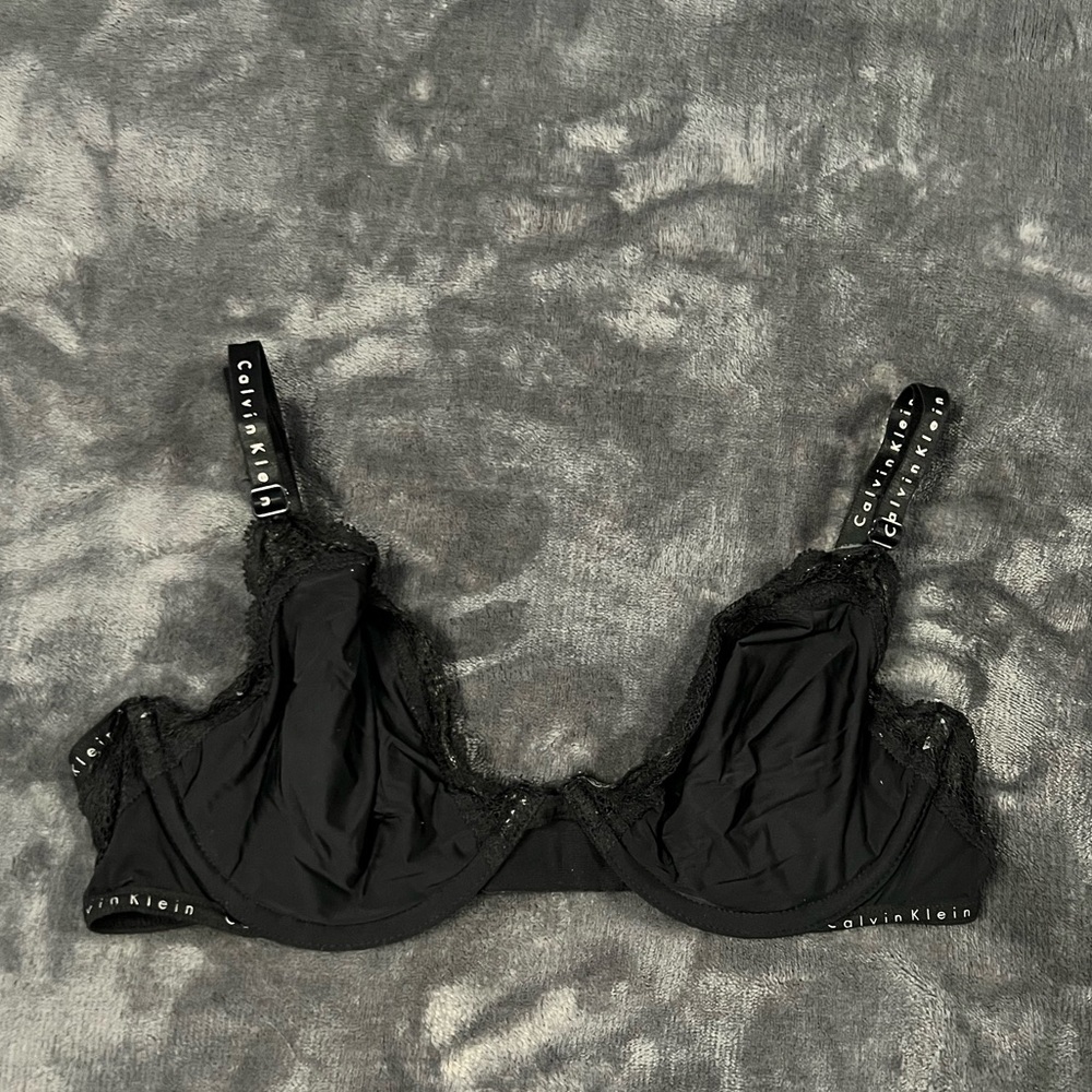 Calvin Klein Microfibre Lace Bra (Black)